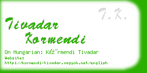 tivadar kormendi business card